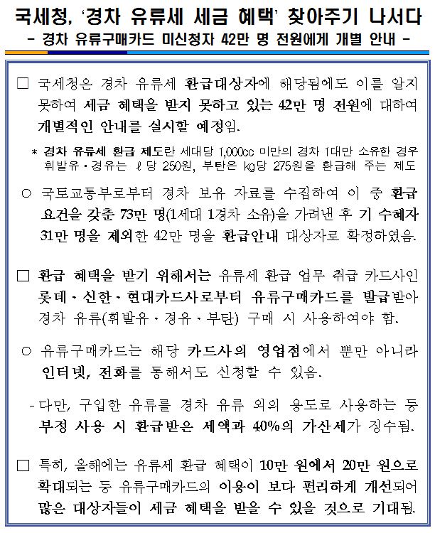 경차 유류세 세금혜택 안내 이미지 2